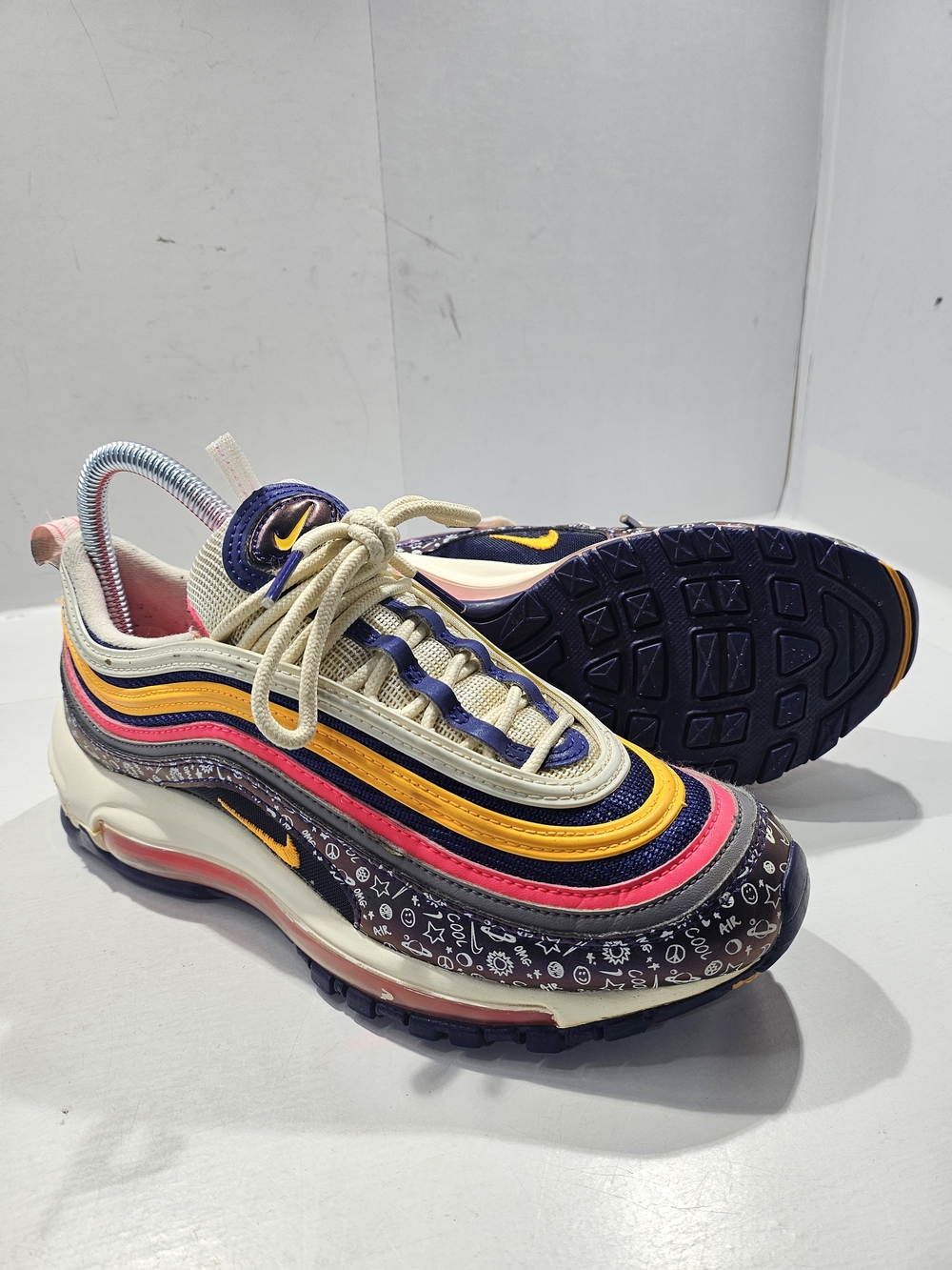 NIKE AIR MAX 97 BACK TO SCHOOL REGENCY PURPLE LASER ORANGE SHOE 5Y CI9929-500